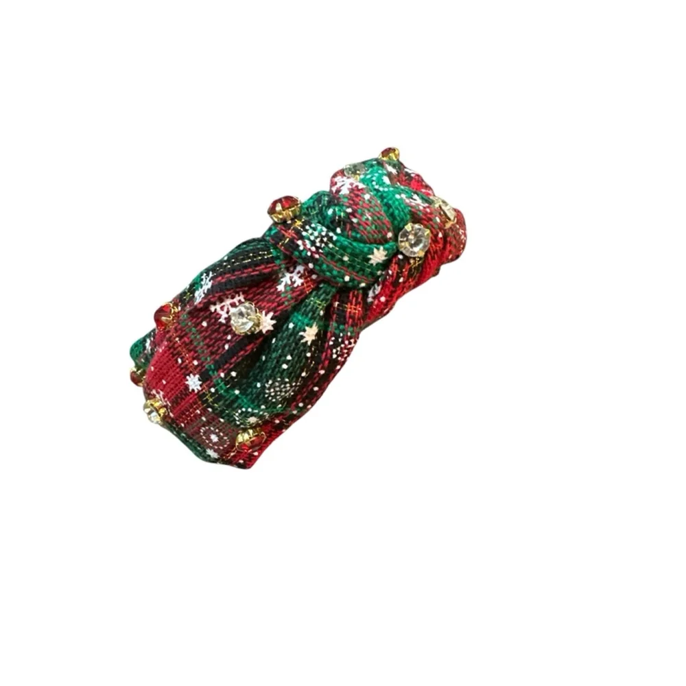Holiday Jewel Plaid‎ Headband Red Green One Size